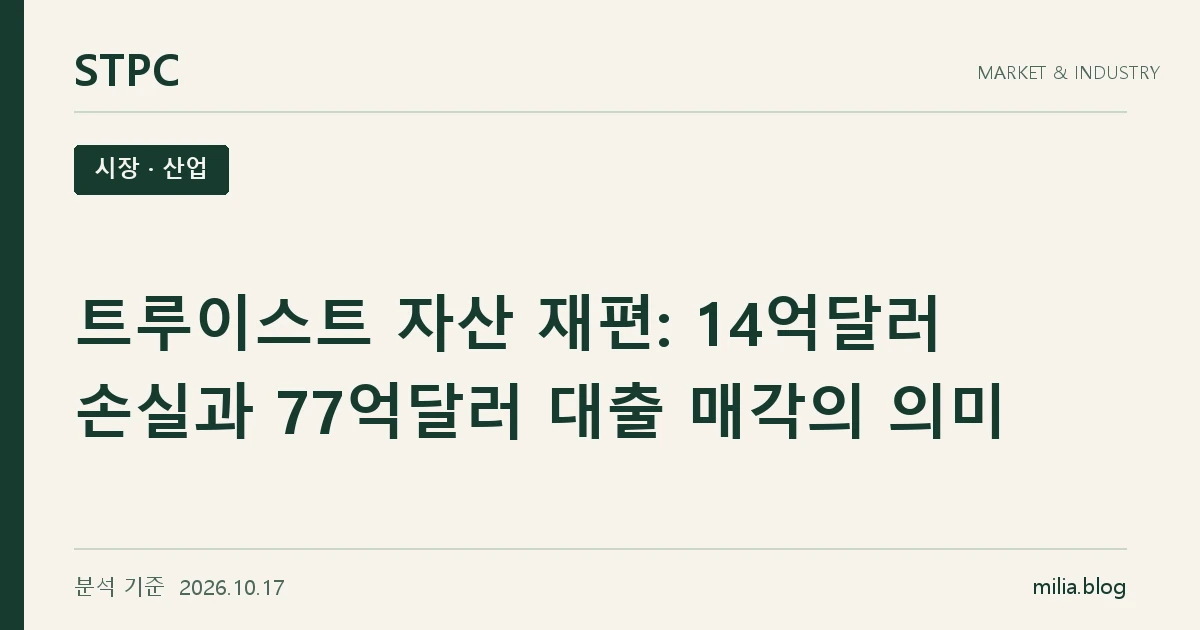 트루이스트 자산 재편: 14억달러 손실과 77억달러 대출 매각의 의미